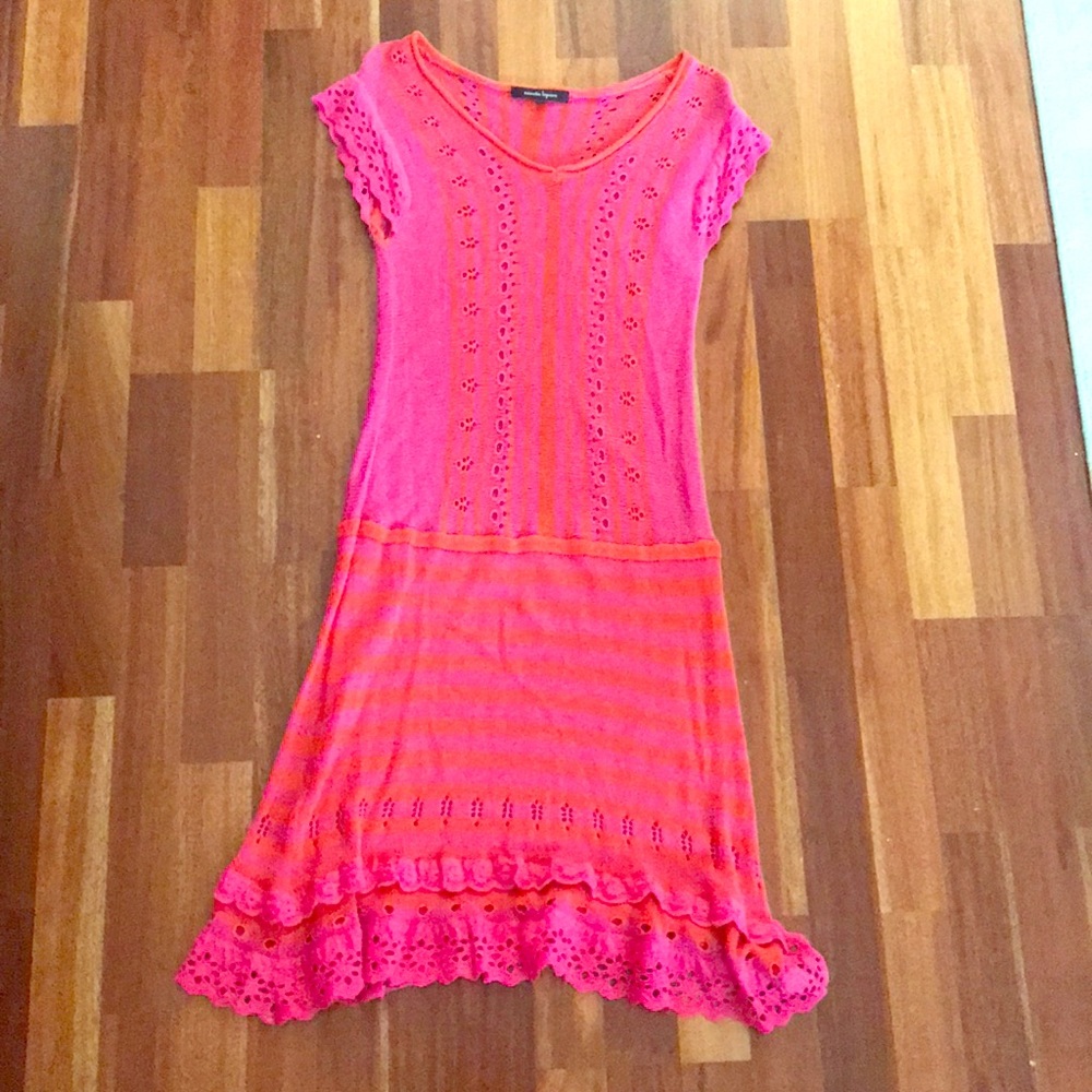 Nanette Lepore pink and orange dress.